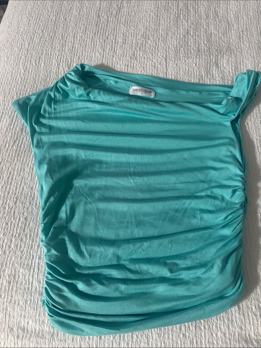vestique Turquoise Side-Ruched Tank Top-New without tags,never worn